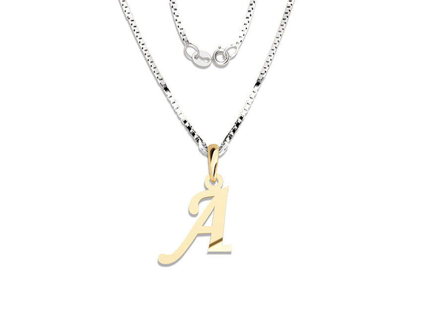 COLGANTE DE INICIAL EN CADENA DE ORO DE 14K