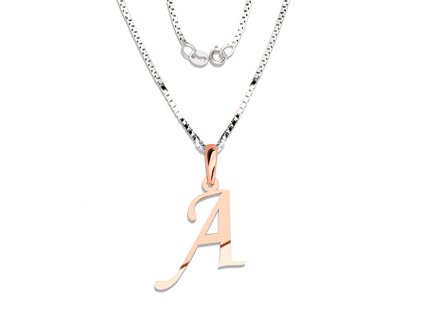 COLGANTE DE INICIAL EN CADENA DE ORO DE 14K