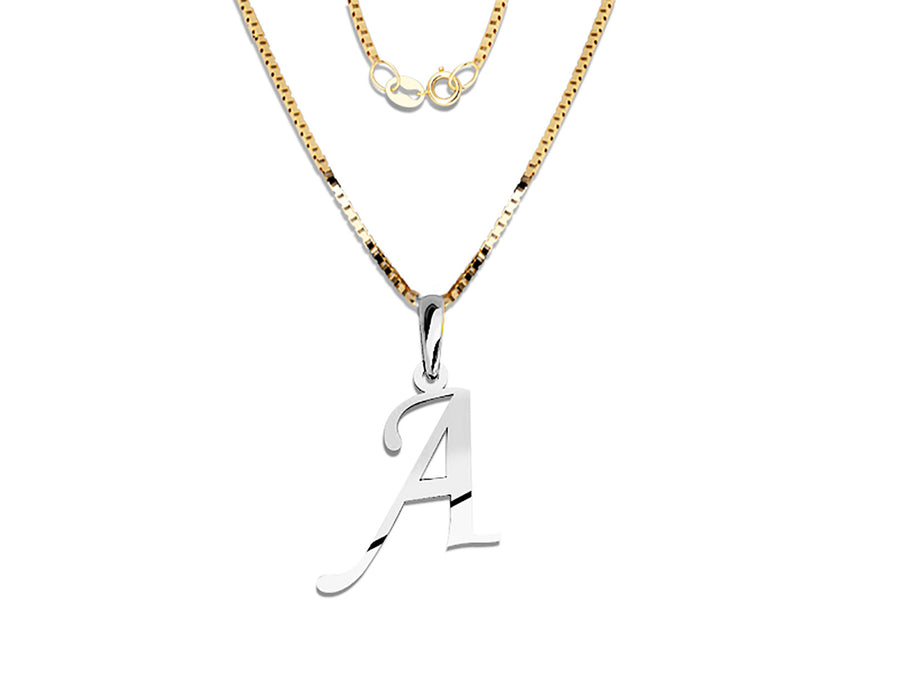 COLGANTE DE INICIAL EN CADENA DE ORO DE 14K