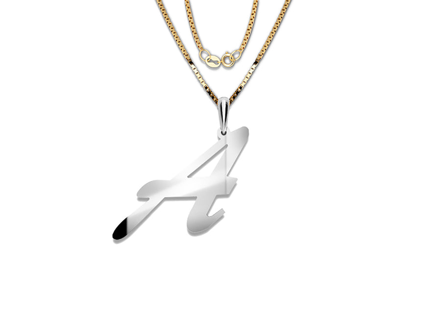 COLGANTE DE INICIAL EN CADENA DE ORO DE 14K