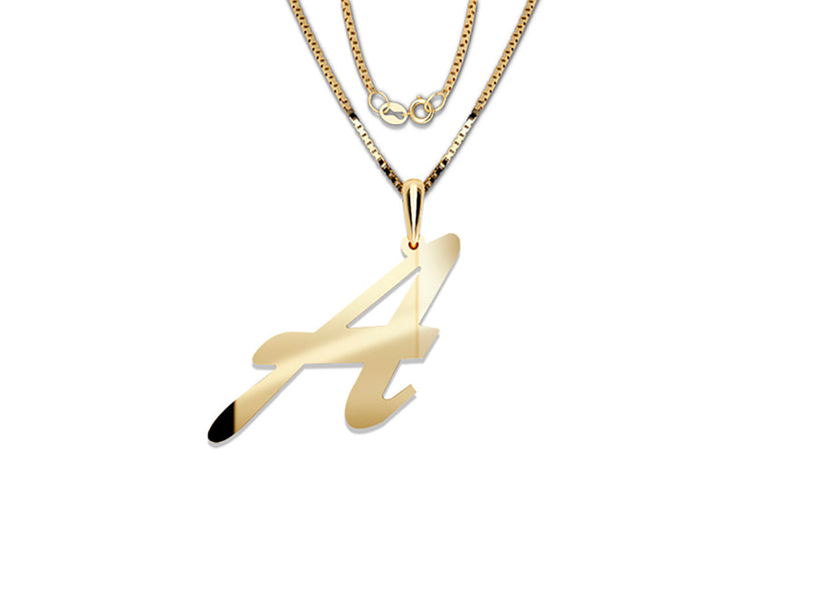 COLGANTE DE INICIAL EN CADENA DE ORO DE 14K