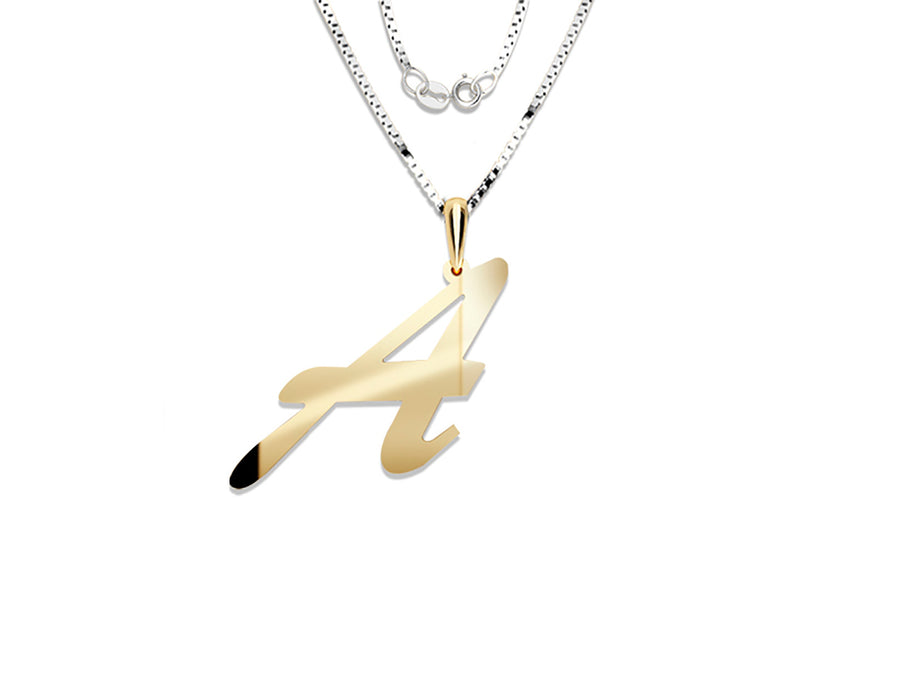 COLGANTE DE INICIAL EN CADENA DE ORO DE 14K