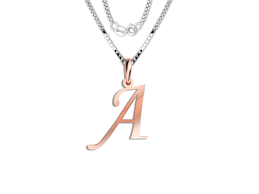 COLGANTE DE INICIAL EN CADENA DE ORO DE 14K
