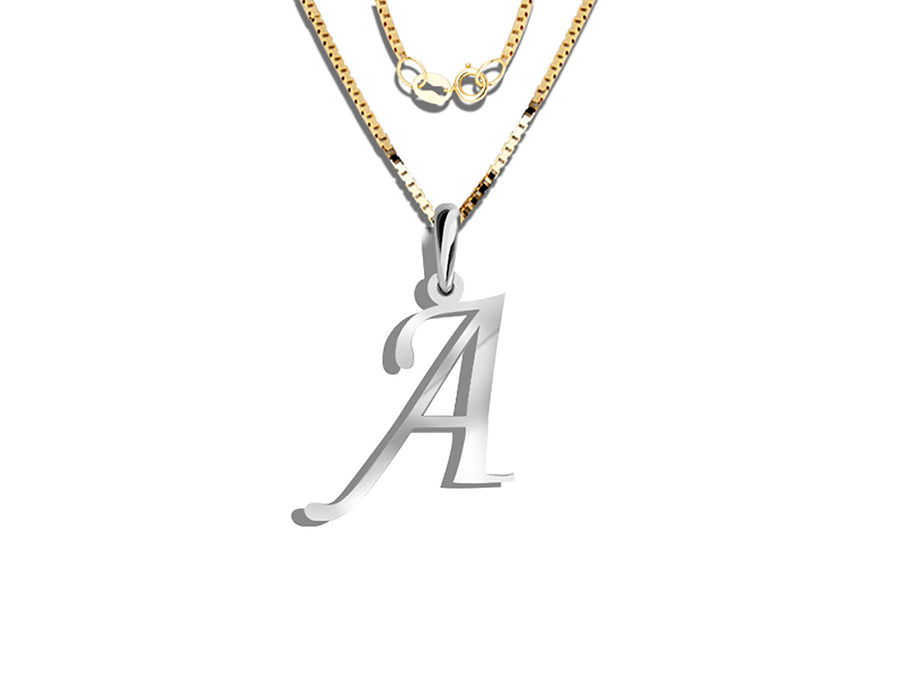 COLGANTE DE INICIAL EN CADENA DE ORO DE 14K