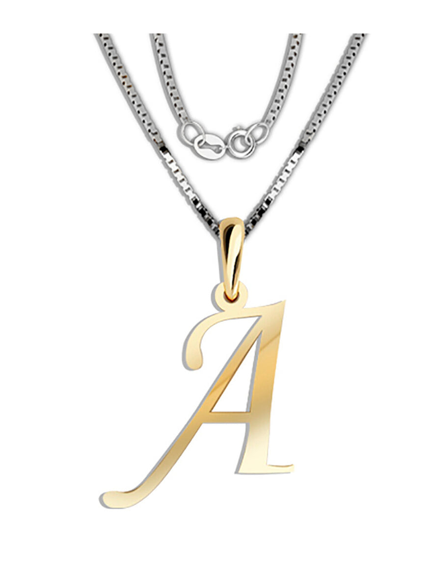 COLGANTE DE INICIAL EN CADENA DE ORO DE 14K