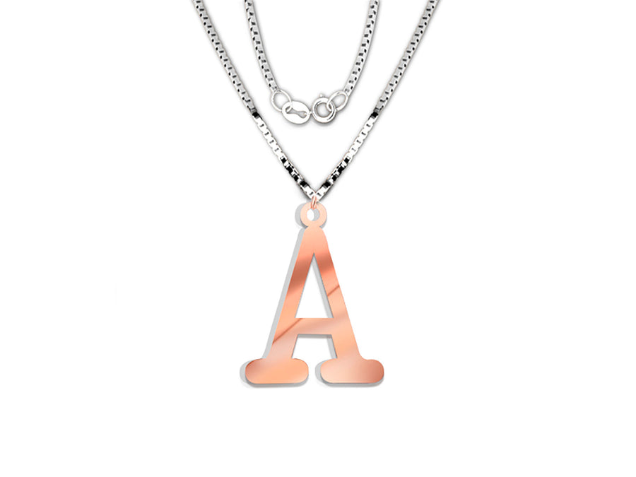 COLGANTE DE INICIAL EN CADENA DE ORO DE 14K