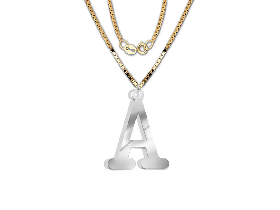 COLGANTE DE INICIAL EN CADENA DE ORO DE 14K