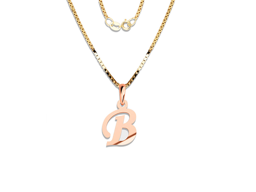 COLGANTE DE INICIAL EN CADENA DE ORO DE 14K