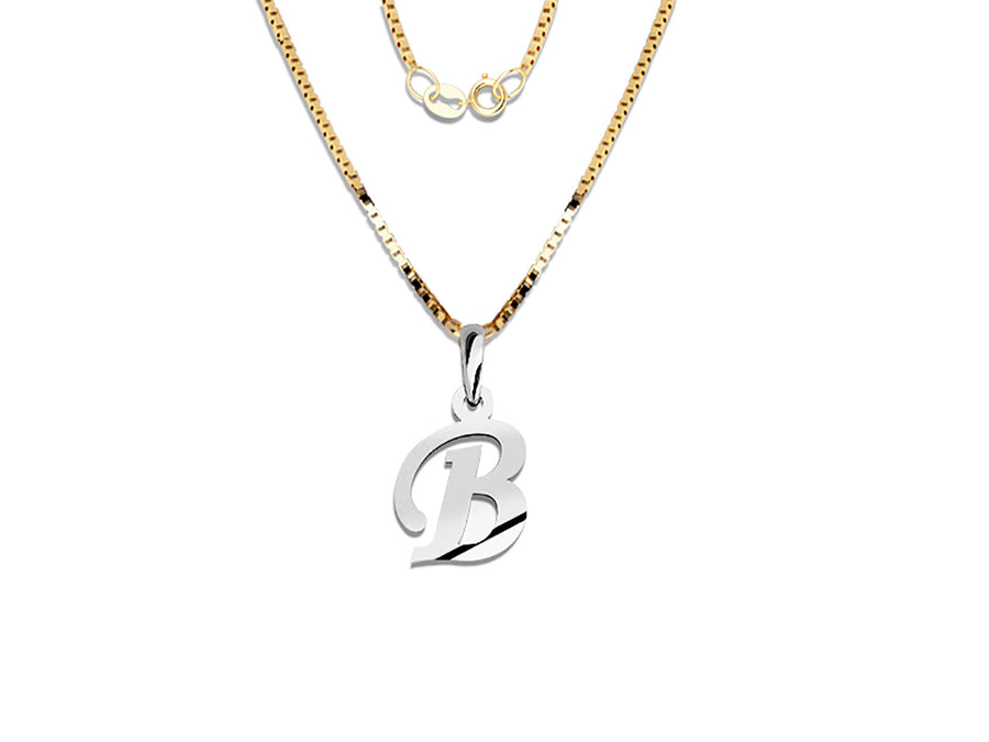 COLGANTE DE INICIAL EN CADENA DE ORO DE 14K