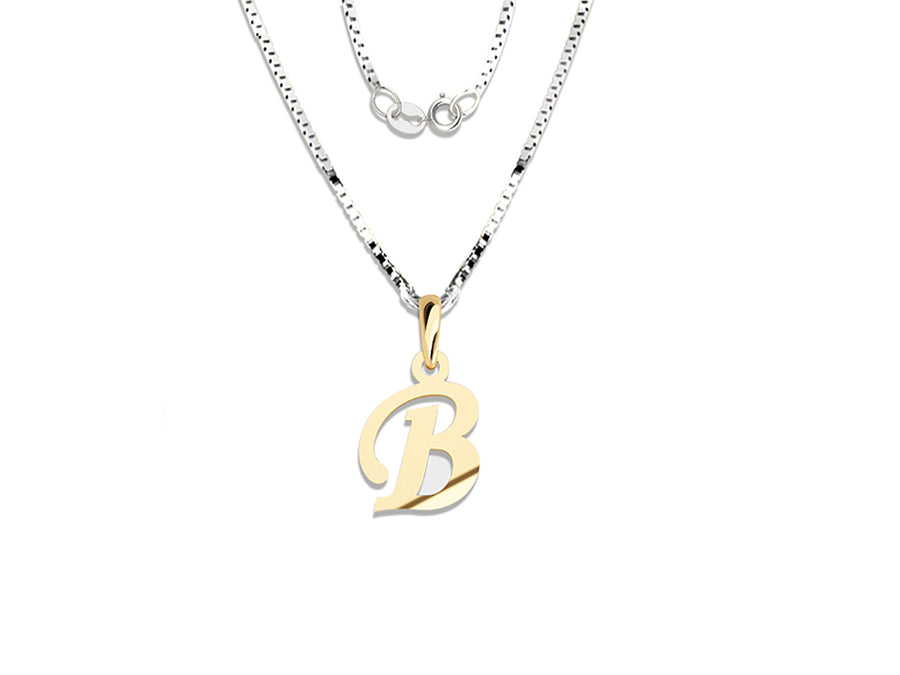 COLGANTE DE INICIAL EN CADENA DE ORO DE 14K