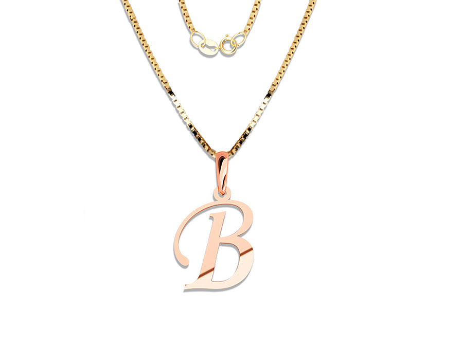 COLGANTE DE INICIAL EN CADENA DE ORO DE 14K