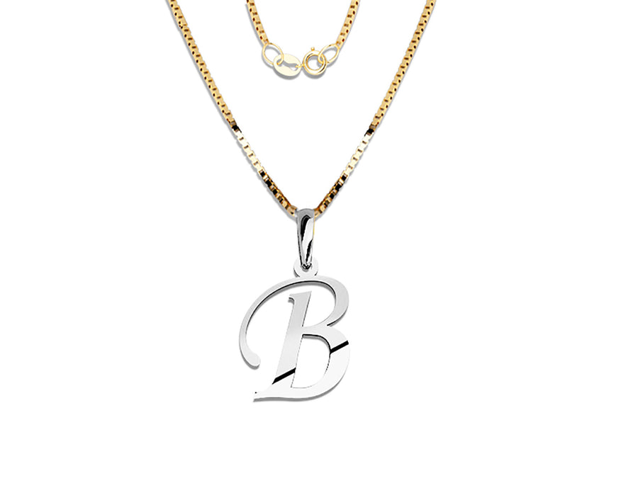 COLGANTE DE INICIAL EN CADENA DE ORO DE 14K