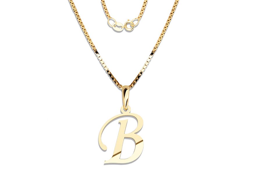 COLGANTE DE INICIAL EN CADENA DE ORO DE 14K
