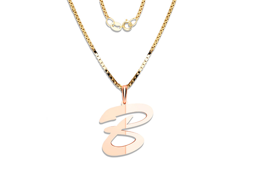 COLGANTE DE INICIAL EN CADENA DE ORO DE 14K