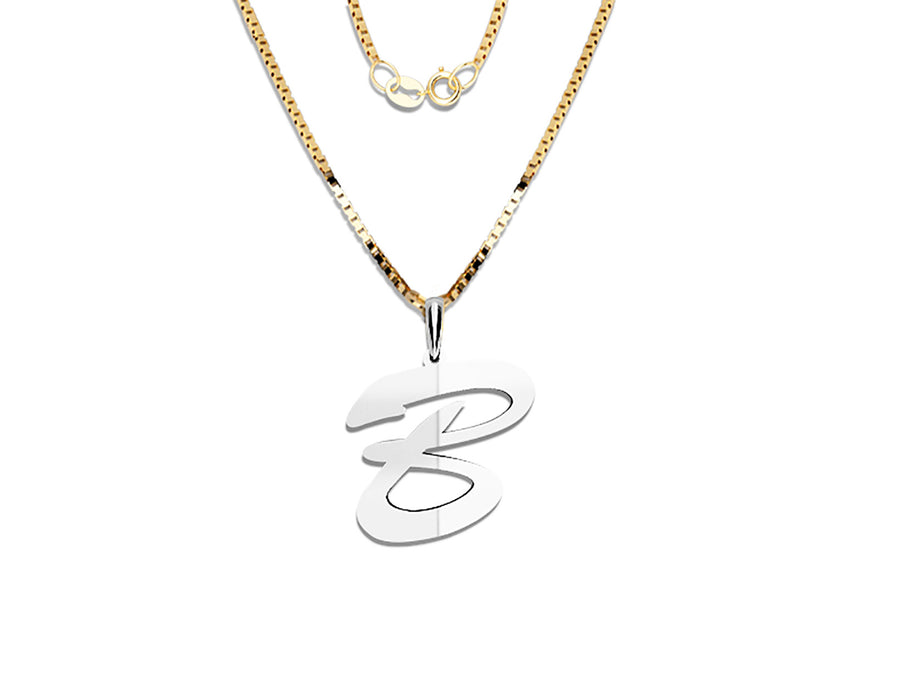 COLGANTE DE INICIAL EN CADENA DE ORO DE 14K