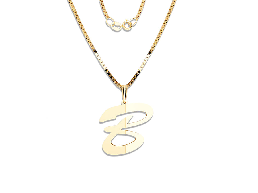 COLGANTE DE INICIAL EN CADENA DE ORO DE 14K