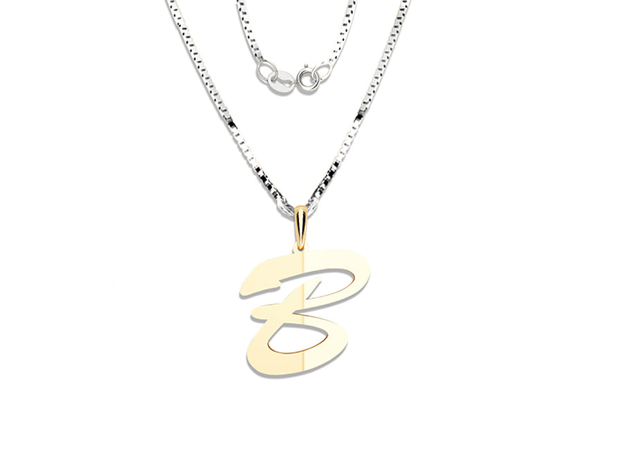 COLGANTE DE INICIAL EN CADENA DE ORO DE 14K