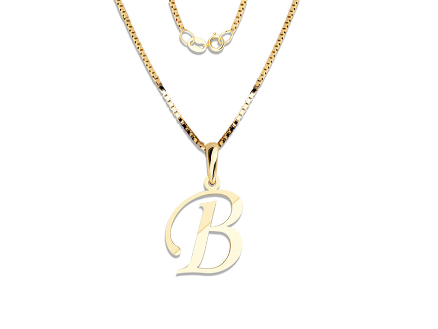 COLGANTE DE INICIAL EN CADENA DE ORO DE 14K