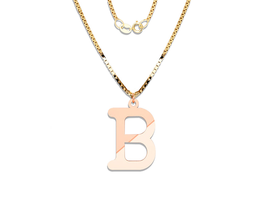 COLGANTE DE INICIAL EN CADENA DE ORO DE 14K