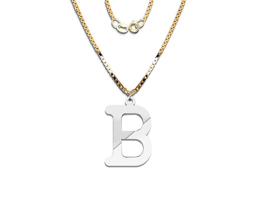 COLGANTE DE INICIAL EN CADENA DE ORO DE 14K