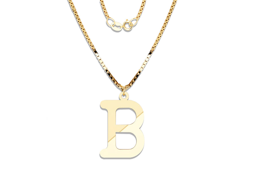 COLGANTE DE INICIAL EN CADENA DE ORO DE 14K
