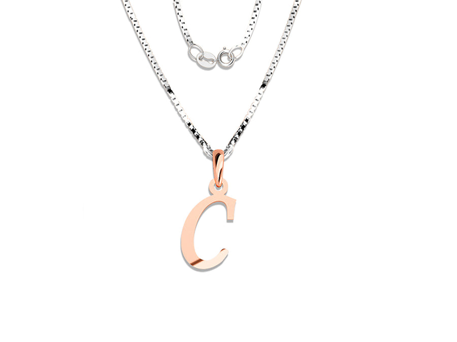 COLGANTE DE INICIAL EN CADENA DE ORO DE 14K