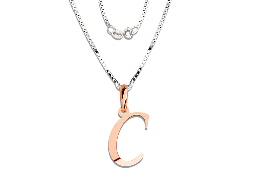 COLGANTE DE INICIAL EN CADENA DE ORO DE 14K