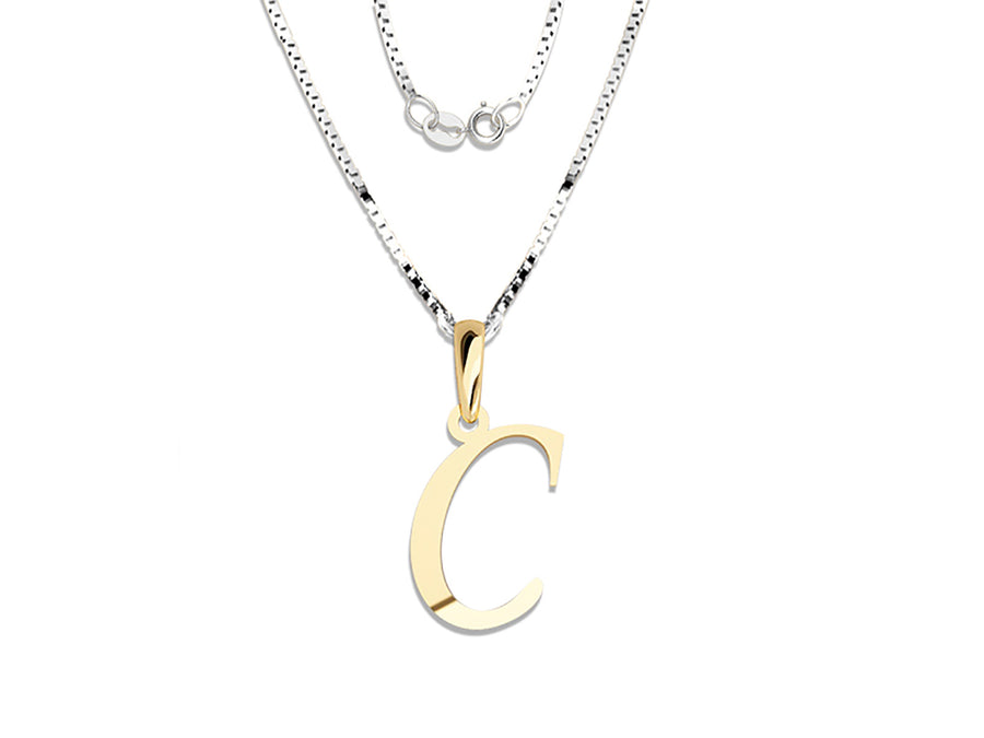 COLGANTE DE INICIAL EN CADENA DE ORO DE 14K