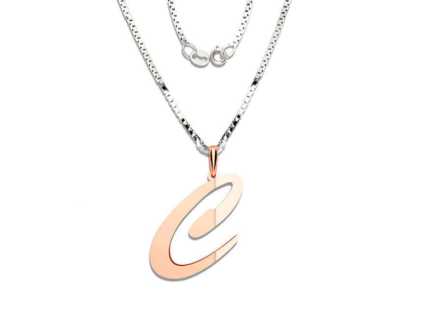 COLGANTE DE INICIAL EN CADENA DE ORO DE 14K