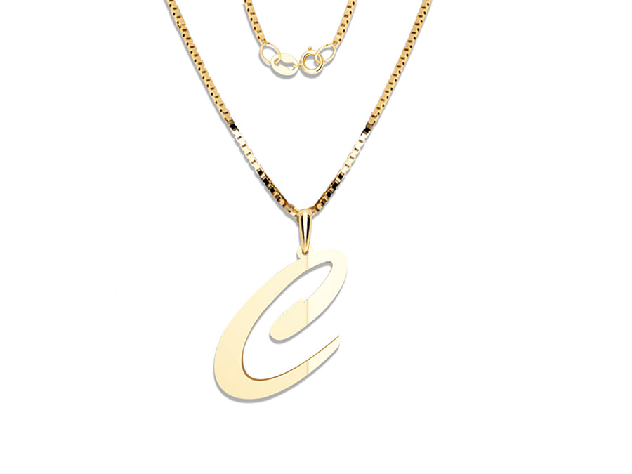 COLGANTE DE INICIAL EN CADENA DE ORO DE 14K