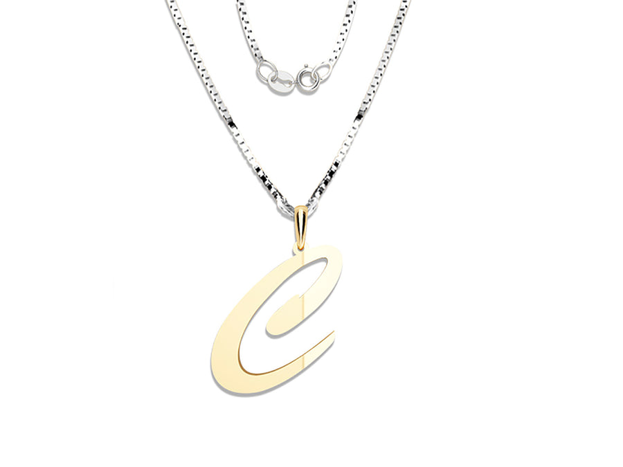COLGANTE DE INICIAL EN CADENA DE ORO DE 14K