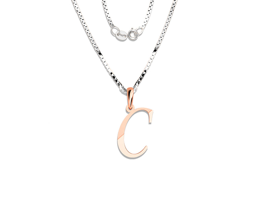 COLGANTE DE INICIAL EN CADENA DE ORO DE 14K