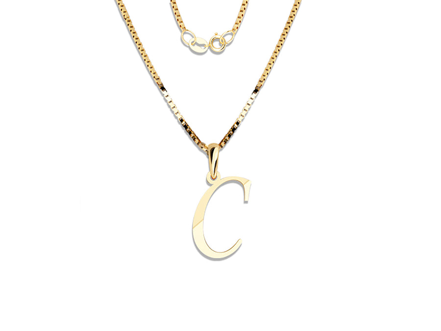 COLGANTE DE INICIAL EN CADENA DE ORO DE 14K