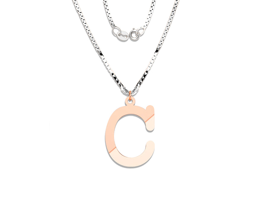 COLGANTE DE INICIAL EN CADENA DE ORO DE 14K