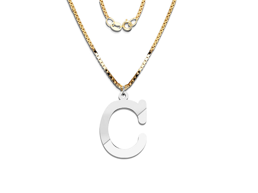 COLGANTE DE INICIAL EN CADENA DE ORO DE 14K