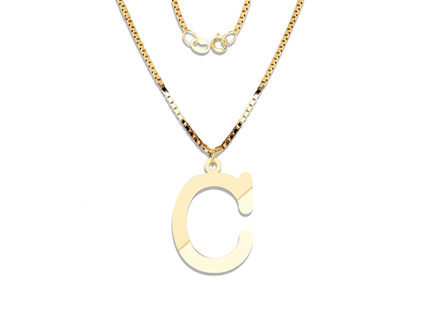 COLGANTE DE INICIAL EN CADENA DE ORO DE 14K