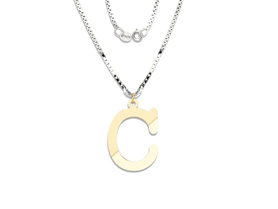 COLGANTE DE INICIAL EN CADENA DE ORO DE 14K