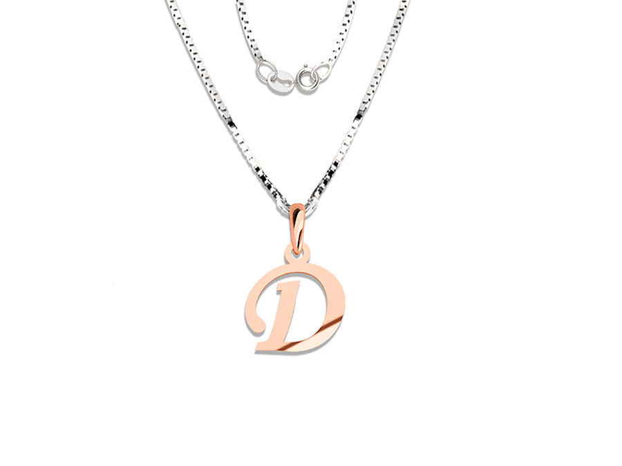 COLGANTE DE INICIAL EN CADENA DE ORO DE 14K