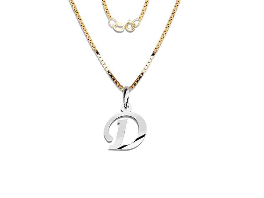 COLGANTE DE INICIAL EN CADENA DE ORO DE 14K
