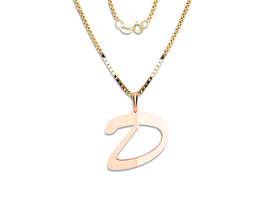 COLGANTE DE INICIAL EN CADENA DE ORO DE 14K