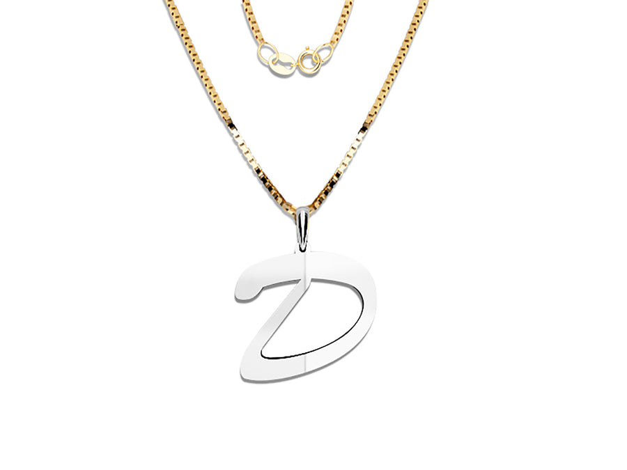 COLGANTE DE INICIAL EN CADENA DE ORO DE 14K