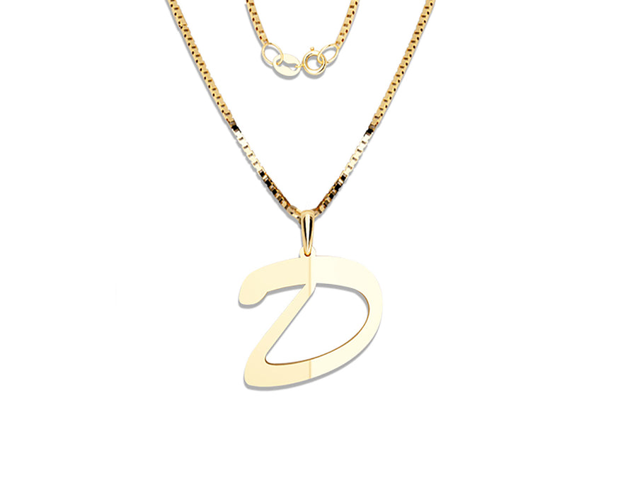 COLGANTE DE INICIAL EN CADENA DE ORO DE 14K