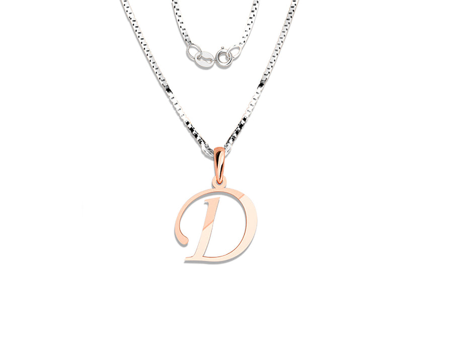 COLGANTE DE INICIAL EN CADENA DE ORO DE 14K