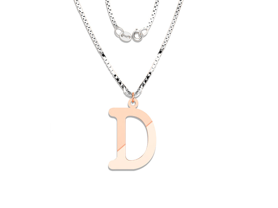 COLGANTE DE INICIAL EN CADENA DE ORO DE 14K