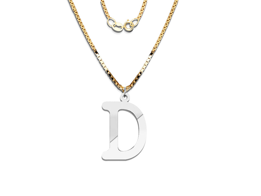 COLGANTE DE INICIAL EN CADENA DE ORO DE 14K