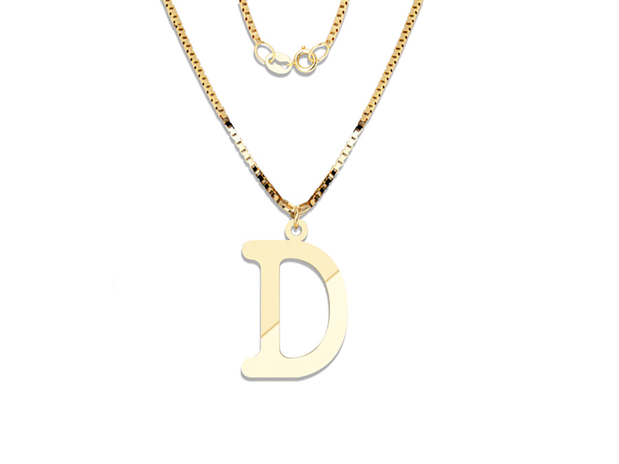 COLGANTE DE INICIAL EN CADENA DE ORO DE 14K