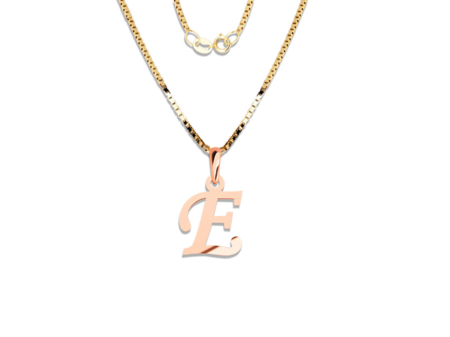 COLGANTE DE INICIAL EN CADENA DE ORO DE 14K