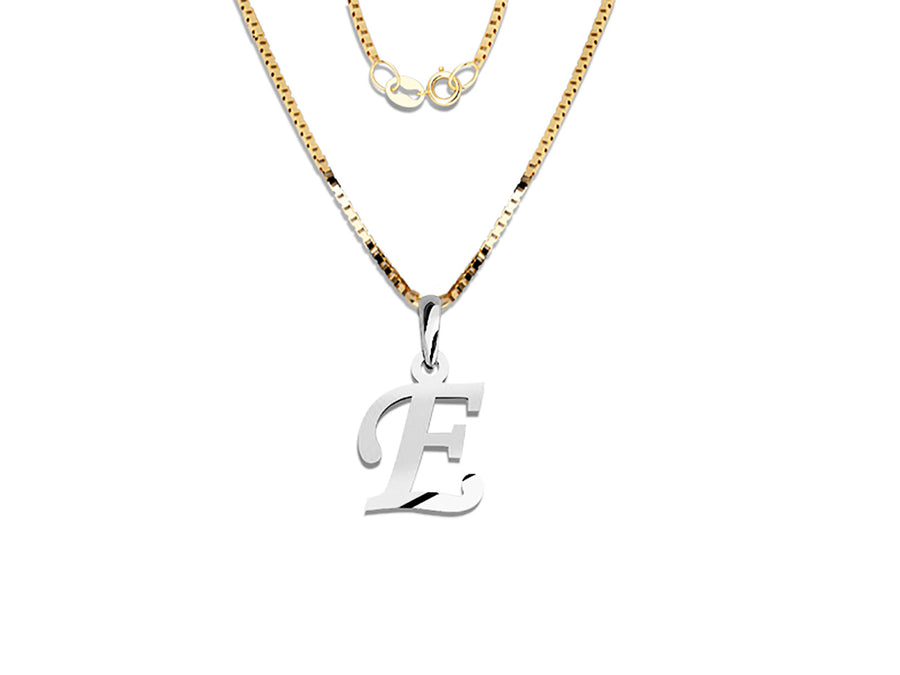 COLGANTE DE INICIAL EN CADENA DE ORO DE 14K