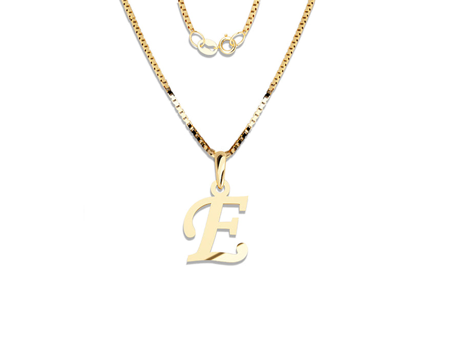 COLGANTE DE INICIAL EN CADENA DE ORO DE 14K
