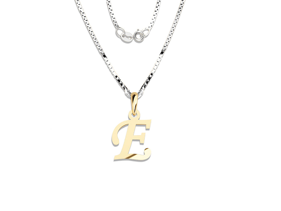 COLGANTE DE INICIAL EN CADENA DE ORO DE 14K